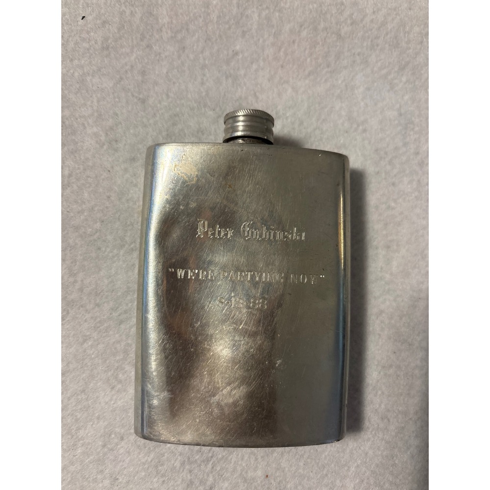 Peter Gabriels Engraved Stainless Steel Hip‎ Flask With Date
